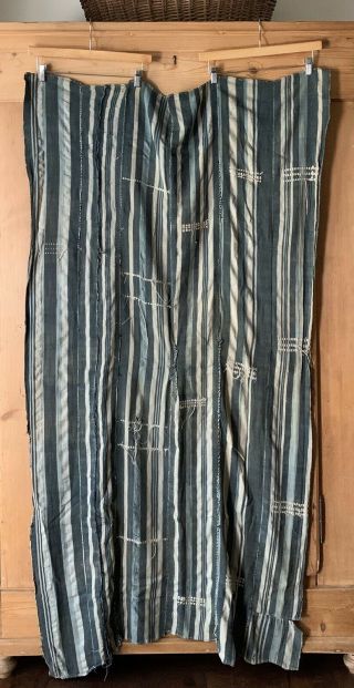 Vintage Authentic African Mud Cloth Indigo Textile Striped GVC 2