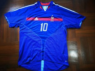 Zidane France Adidas​ ​euro 2004 Home Football Soccer Jersey Shirt Xl Vtg​