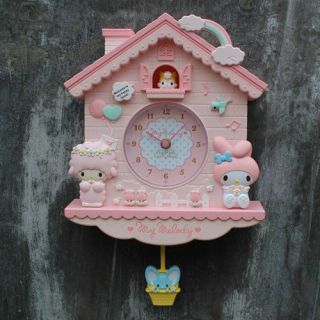 My Melody Swing Clock Wall Clock W/t Pendulum Home Decoration Girl Best Gift
