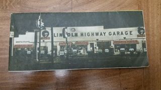 Vtg York Pa Lincoln Highway Garage Map / Brochure 1921 1971 Us Route 30