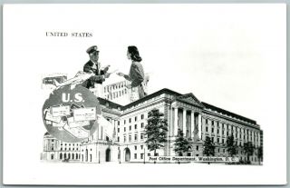 United States Post Office Workers Vintage Postcard Photomontage Washington D.  C.