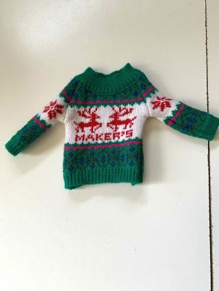 2 MAKERS MARK UGLY CHRISTMAS HOLIDAY GREEN WHITE BOTTLE KOOZIE COVER SWEATER 2