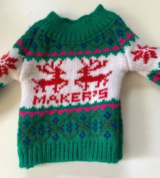 2 MAKERS MARK UGLY CHRISTMAS HOLIDAY GREEN WHITE BOTTLE KOOZIE COVER SWEATER 3