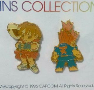 Street Fighter Pin Badge Sakura Akuma (gouki) - Kaiyodo × Capcom Vintage