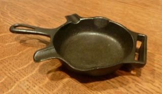 Griswold 00 Ashtray W/ Match Holder 570A QUALITY WEAR Cast Iron 2