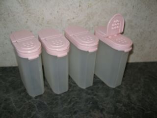 Tupperware Set Of 4 Large 1 Cup Spice Shakers Modular Mates Pink