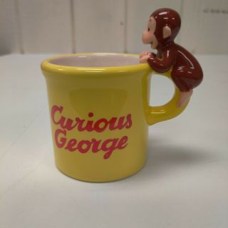 Vintage 1997 Curious George Monkey Banana Coffee Mug Cup Hmco Ceramic