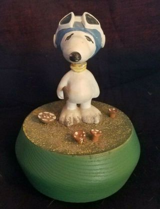 Vintage 1972 Snoopy Music Box By Anri Mage In Italy