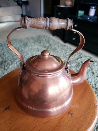 Vintage 1950s Copper Tea Kettle.  Made In Portugal