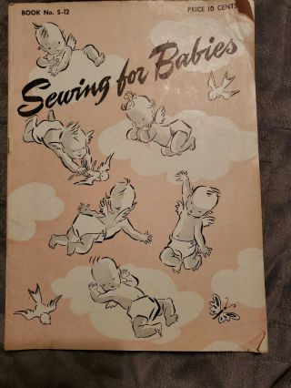Vintage 1943 Sewing For Babies Book S - 12 Applique Crib Quilt Pattern