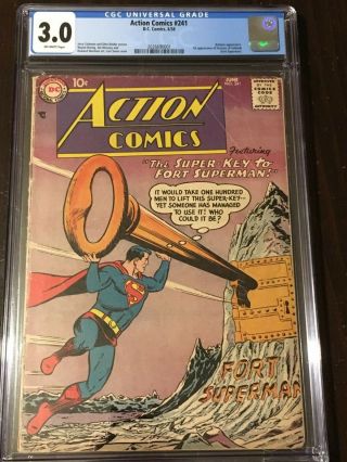 Action Comics 241 Cgc 3.  0 Ow 1958 Superman 1st Appearance Fortress Of Solitude