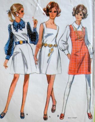 Vintage 1960s Mccalls 9631 Sewing Pattern Misses Dress Jumper Blouse Size 10