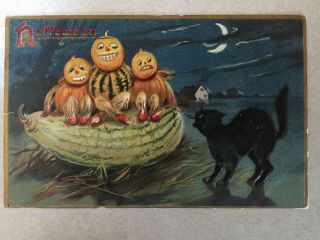 Vintage 1906 - Embossed - Halloween - Tucks Hallowe 