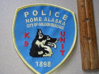 Unique Police K - 9 Nome Alaska K - 9 Unit Obsolete Shoulder Patch Defunked Bx E 77
