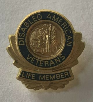 Vintage Disabled American Veterans Lapel Pin Life Member