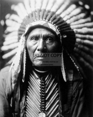 Chief Three Horses By Edward S.  Curtis Lakota Sioux Warrior - 8x10 Photo (rt794)