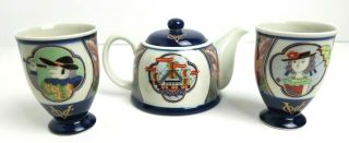 Dutch VOC Design Vintage Japanese Arita ware Tea Pot Cup Set 2