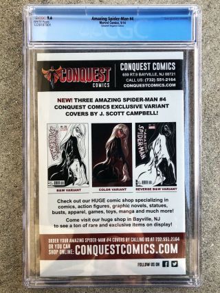 The Spider - man 4 CGC 9.  6 First Appearance Silk Negative Variant 2