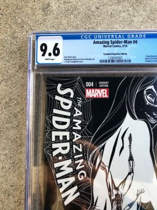 The Spider - man 4 CGC 9.  6 First Appearance Silk Negative Variant 3