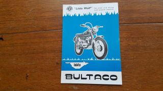 Bultaco Little Wolf Labito Motorcycle Sales Brochure Vintage Motor Bike