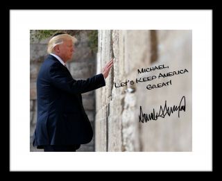 President Donald Trump 8x10 Signed Photo Autographed Western Wall Customized