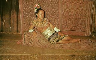 Malay Malaysia,  Sarawak Borneo,  Topless Dayak Woman In Longhouse (1970s) Ss - 17