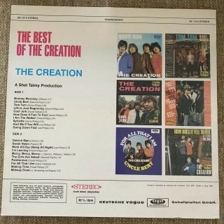 THE CREATION Best of The Creation lp vinyl import 1st Press 1968 ZS 1010 2