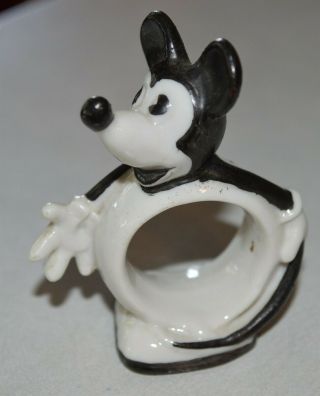 Very Early Bisque Mickey Mouse Napkin Ring Figurine