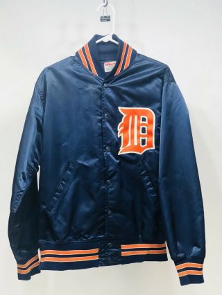 Vintage Wilson Detroit Tigers MLB Baseball Team Satin Jacket Adult 40 2