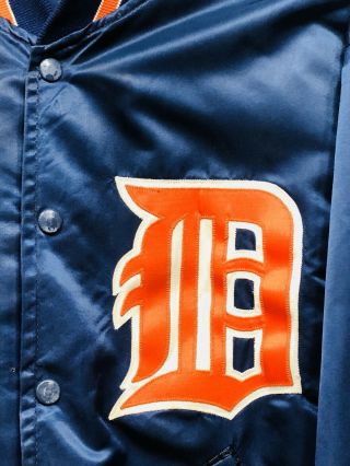 Vintage Wilson Detroit Tigers MLB Baseball Team Satin Jacket Adult 40 3