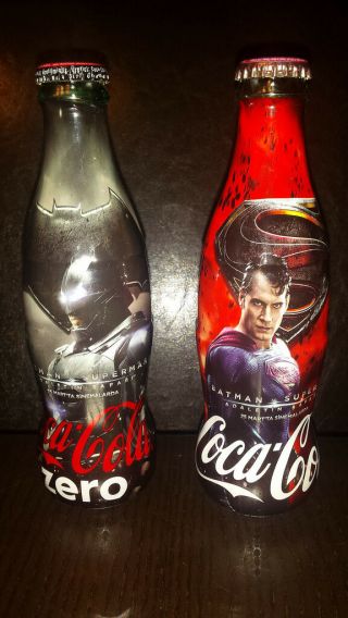 2016 Coca - Cola Batman Vs Superman Wrapped Bottles Set Turkey