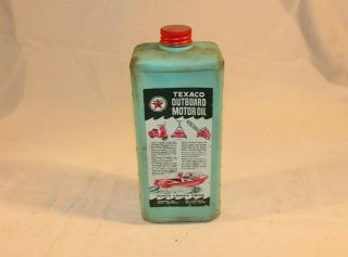 Vintage Texaco Plastic Empty Quart Outboard Oil Can Advertising Boat L2