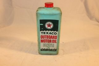 Vintage TEXACO Plastic Empty Quart Outboard Oil Can Advertising Boat L2 2
