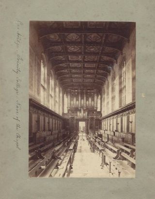 Cambridge Nave Of Trinity College Chapel - Antique Albumen Photograph C1880