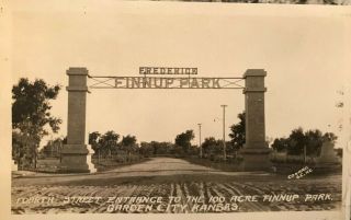 Early Post Card Real Photo Finnup Park Garden City,  Kansas 1905 Ish Rppc