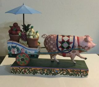 Jim Shore Heartwood Creek This Little Piggy Went To Market Figurine Hd1578