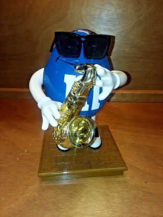 M&ms Blues Cafe Blue Peanut Saxophone Player Candy Dispenser