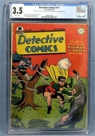 Dc Detective Comics 121 Batman Cgc 3.  5 White Pages Swan Paris Golden Age 1947