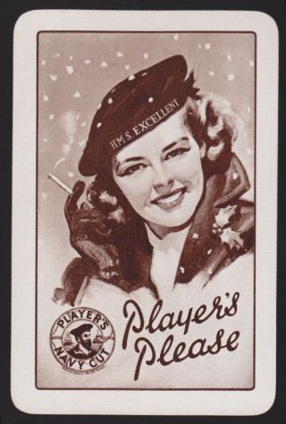 1 Single Vintage Swap/playing Card Players Navy Cut Wren Lady Tobacco/cigarettes