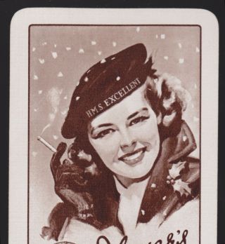 1 Single VINTAGE Swap/Playing Card PLAYERS NAVY CUT WREN LADY Tobacco/Cigarettes 2