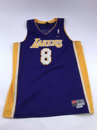 Kobe Bryant 8 Vintage Los Angeles Lakers Nike Stitched Purple Jersey Away Men L