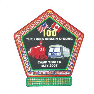 May 2007 Large Camp Timken Scouts Canada Patch 100 The Links Remain Strong