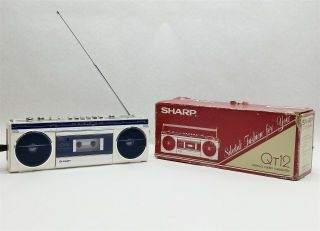 Vintage Sharp Qt12 Qt - 12s Stereo Radio Cassette Player Recorder Mini Boombox