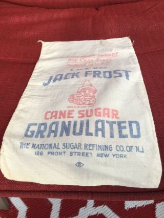 Old Jack Frost Cane Sugar 5lb Cloth Bag National Sugar Refining Co York