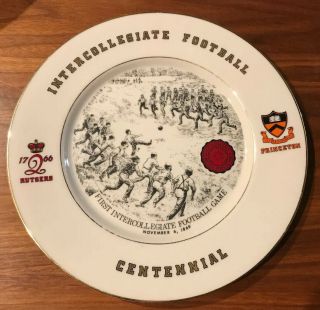 Rutgers Princeton 1st Intercollegiate Football Game Centennial Plate 1869 - 1969