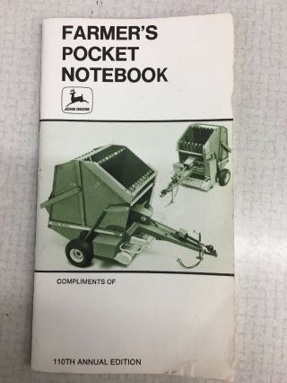 Vintage Farmers Pocket Notebook John Deere 1976 Baler Tractor