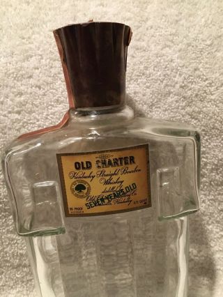 Vintage Old Charter Kentucky Straight Bourbon Whiskey Glass Decanter Bottle