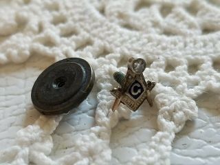 3 Very Small Vintage 14k Gold Masonic Lapel Pins Diamond Masons
