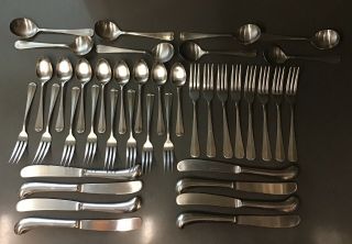 40 Pc Vintage Oneida Japan Rogers Beefeater Stainless Steel Flatware Set 8 Srvce