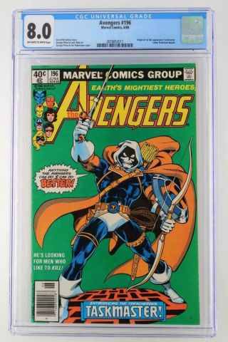Avengers 196 - Cgc 8.  0 Vf - Marvel 1980 - Origin/1st App Taskmaster